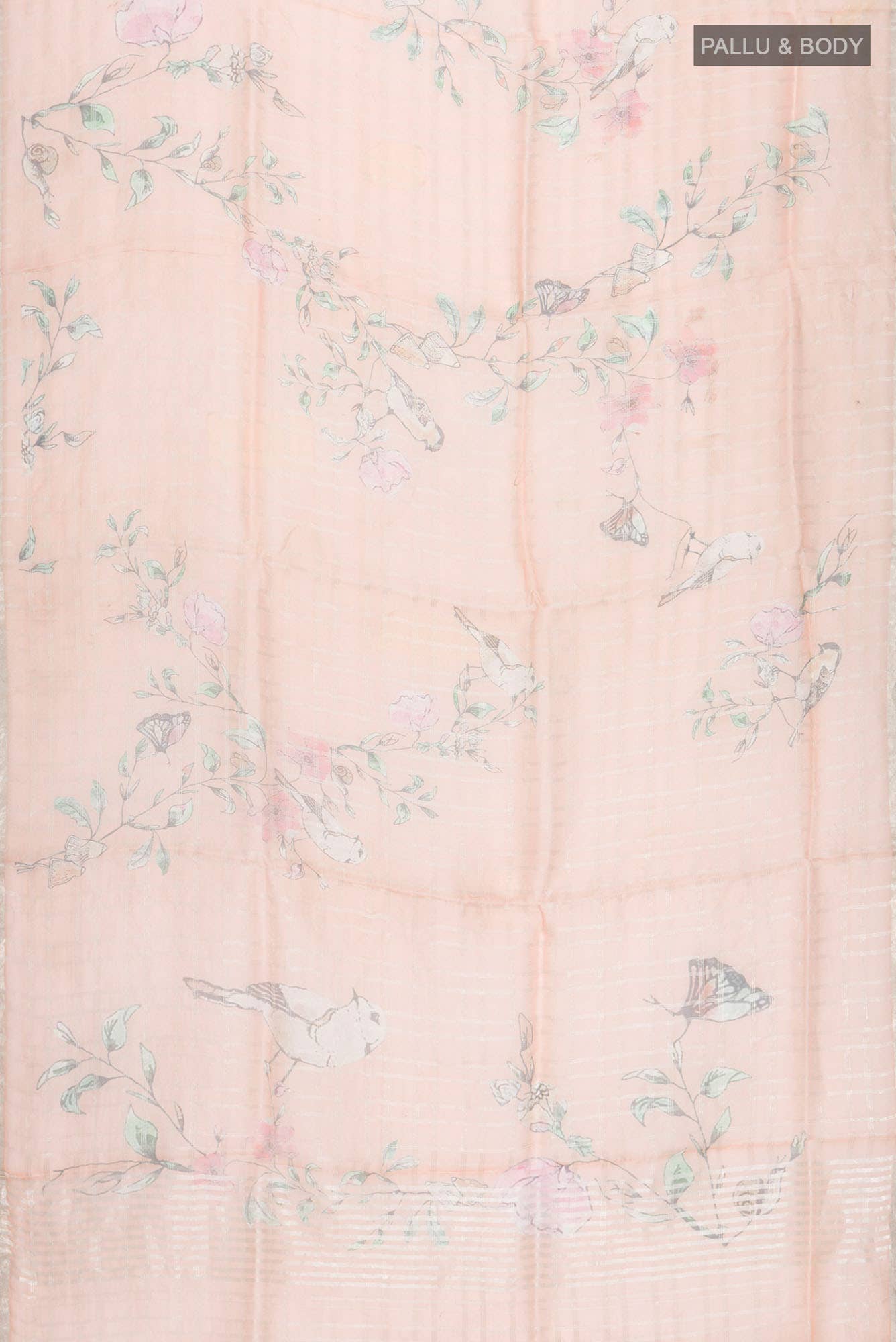 Peach Organza Silk Saree - Image 3