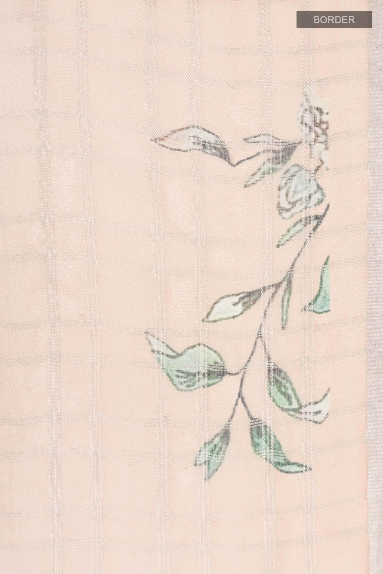 Peach Organza Silk Saree - Image 4