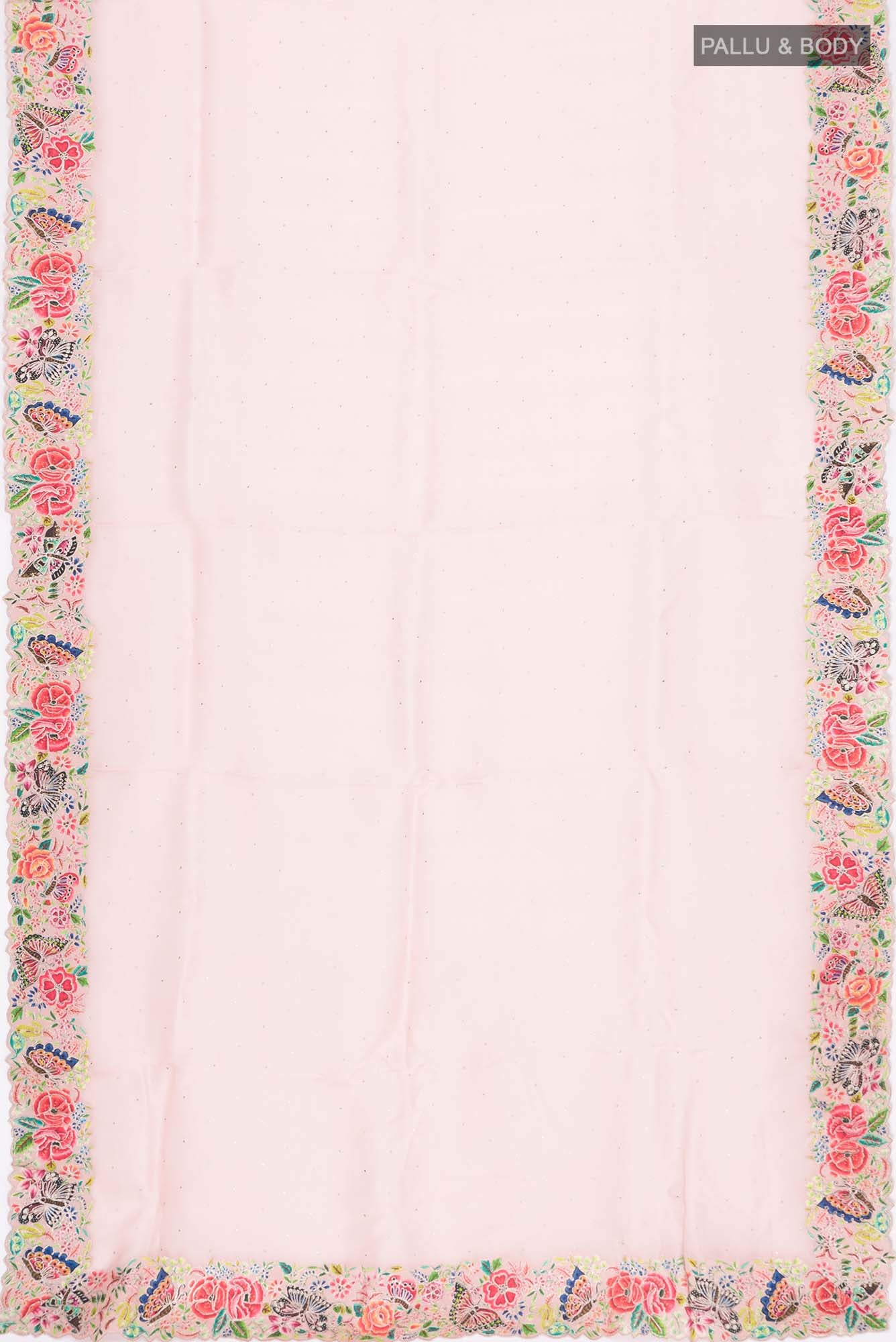 Peach Pure Organza Silk Saree - Image 3