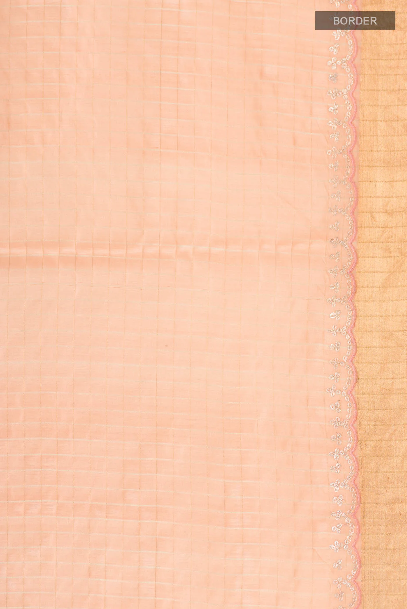 Peach Raw Silk Saree - Image 3