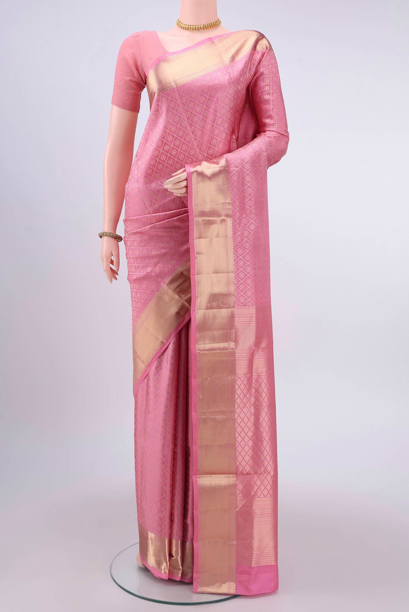 Rose pink Soft Silk Saree