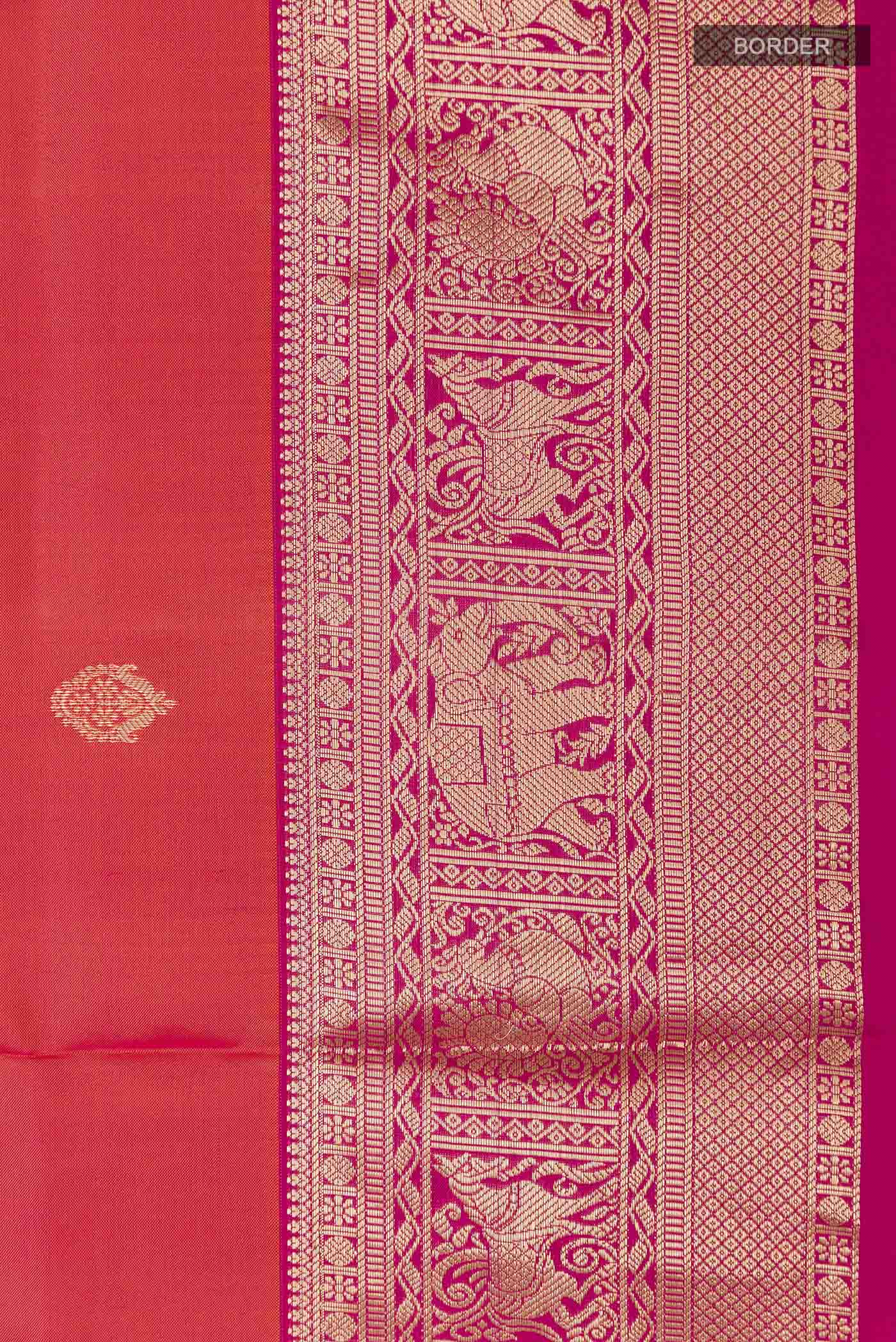 Peach Soft Silk Saree - Image 3