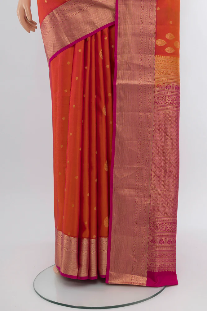 Orange Soft Silk Saree - Image 3