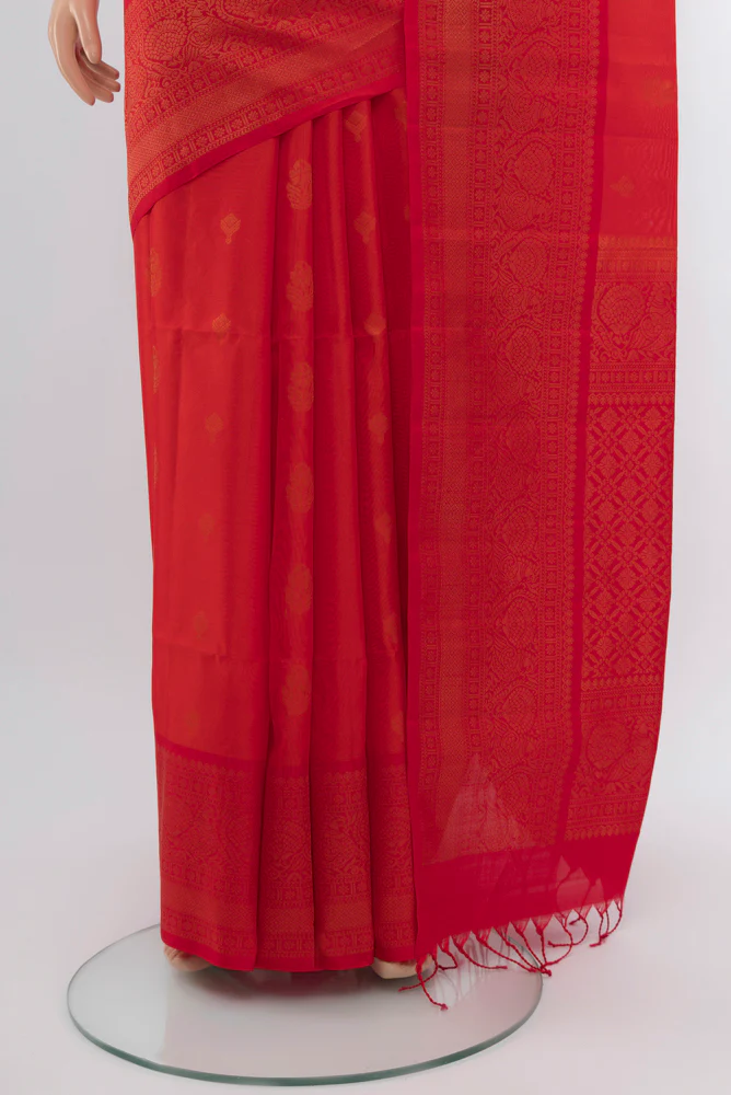 Orange Soft Silk Saree - Image 3