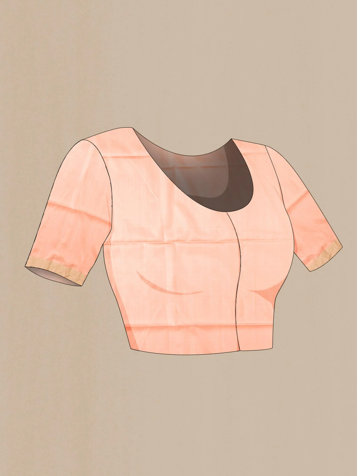 Peach Soft Silk Saree - Image 6