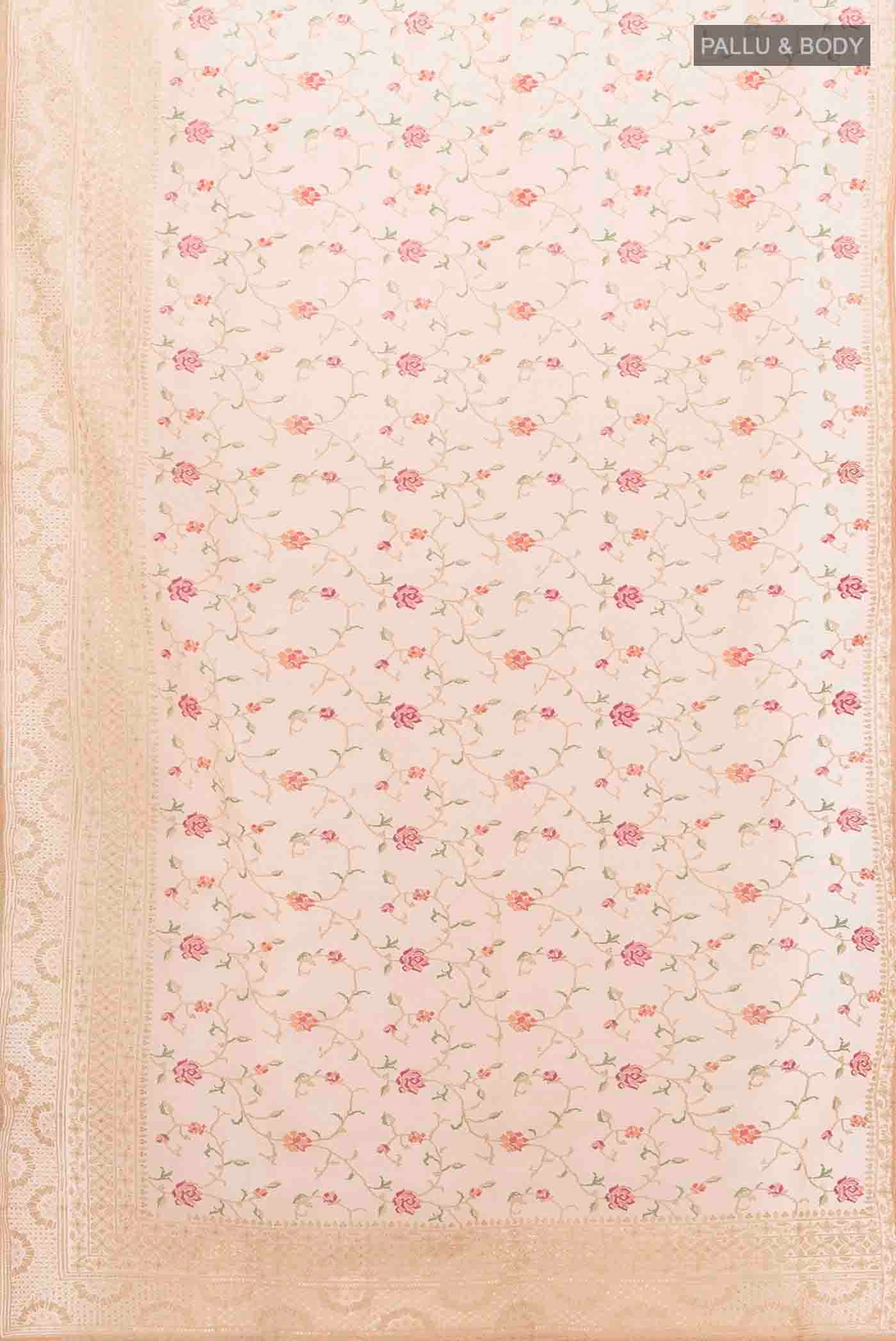 Peach Tussar Silk Saree - Image 5