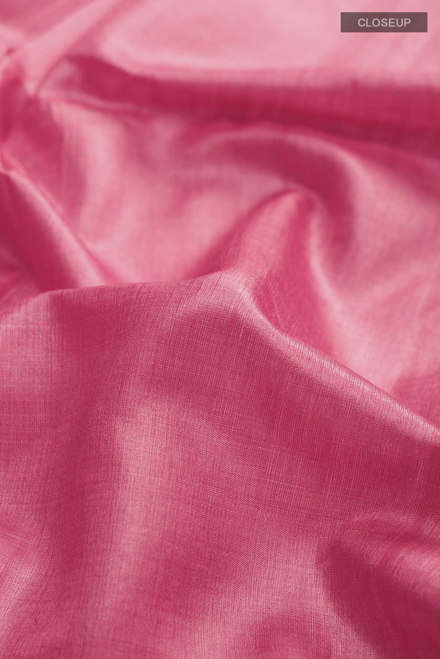 Peach Tussar Silk Saree - Image 2