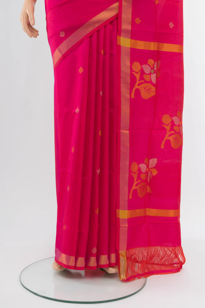 Pink Uppada Silk Saree - Image 3