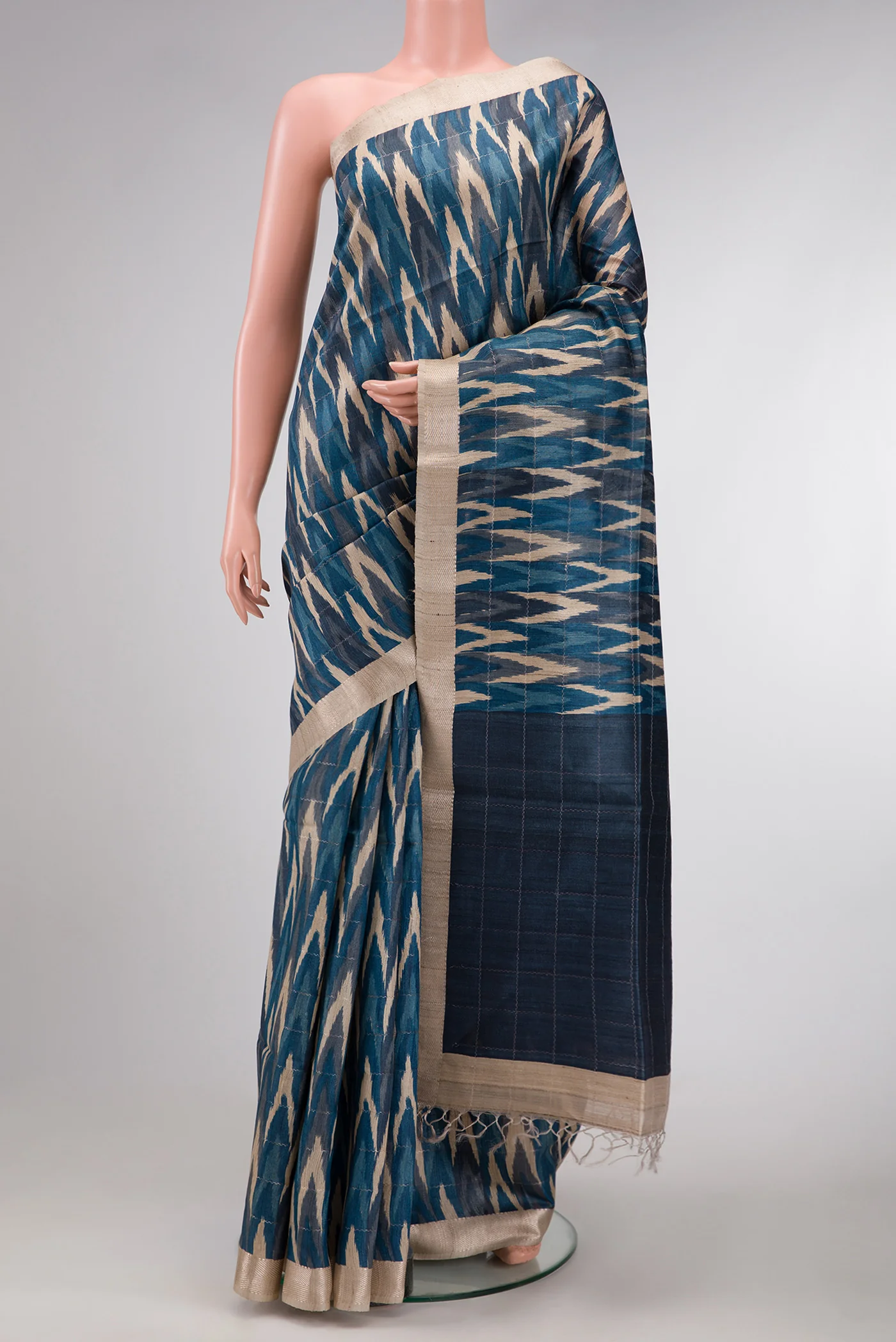 Multi Color Tussar Silk Saree