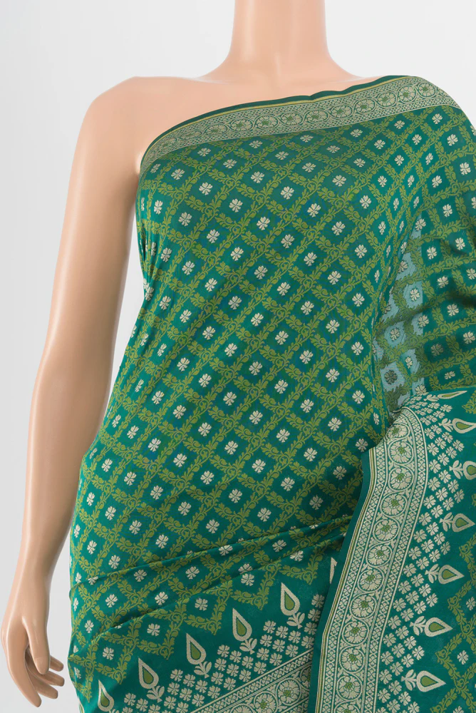 Green Banarasi Silk Saree - Image 2