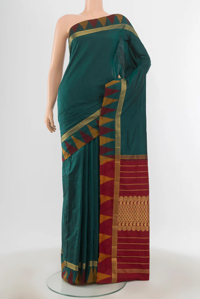 Bottle Green Bangalore Silk - kadyal Saree