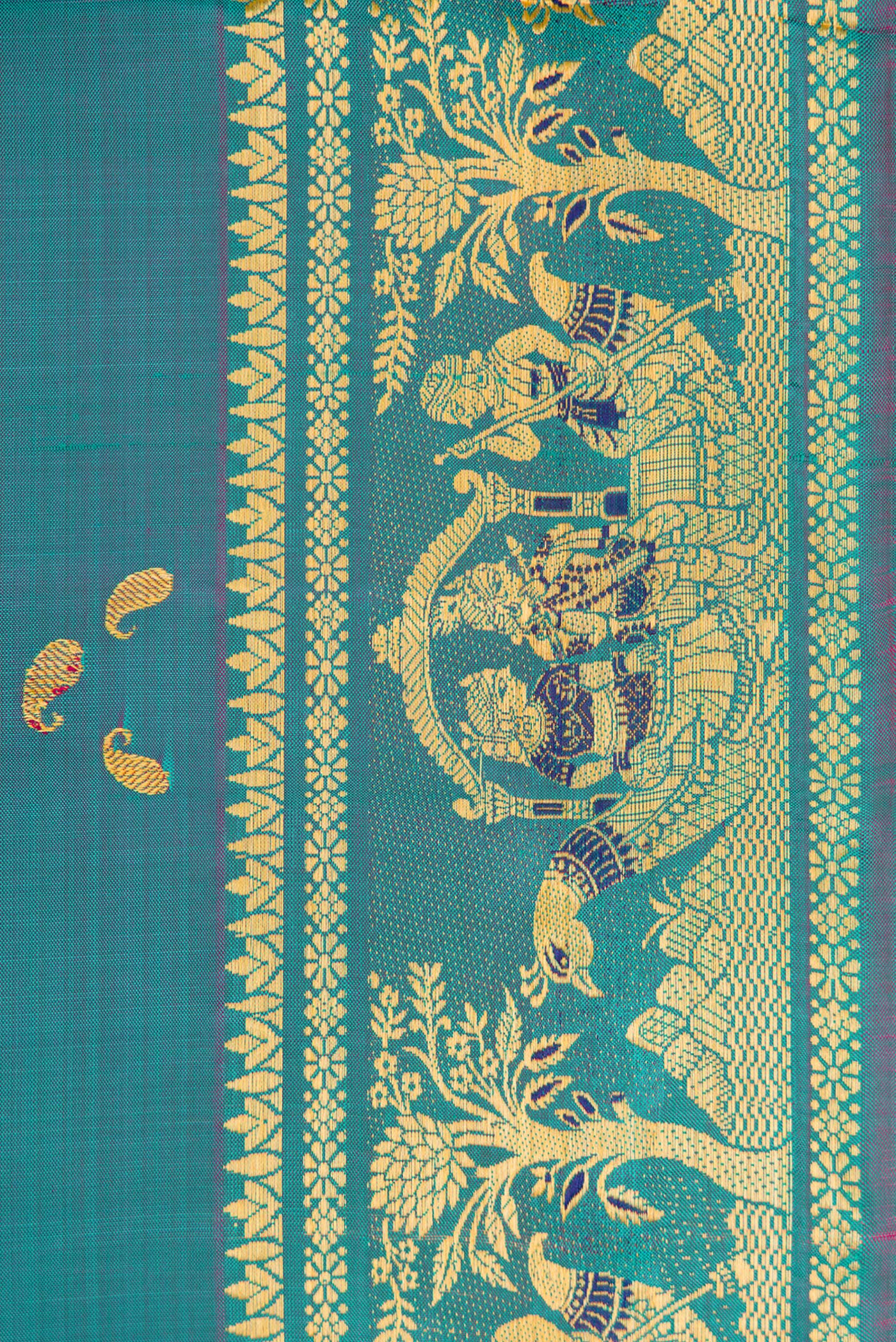 Blue Baluchari Silk Saree - Image 3