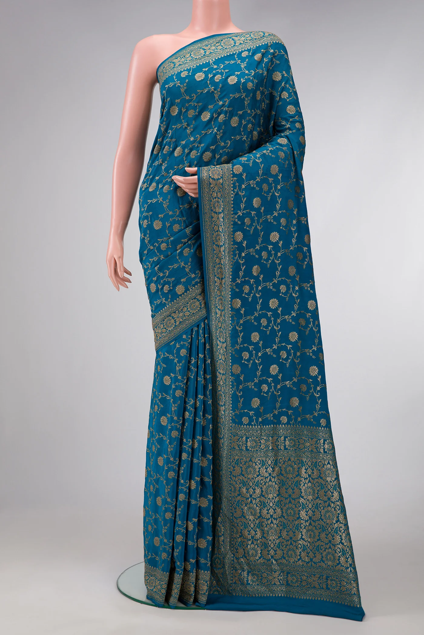 Sky Blue Banarasi Georgette Saree
