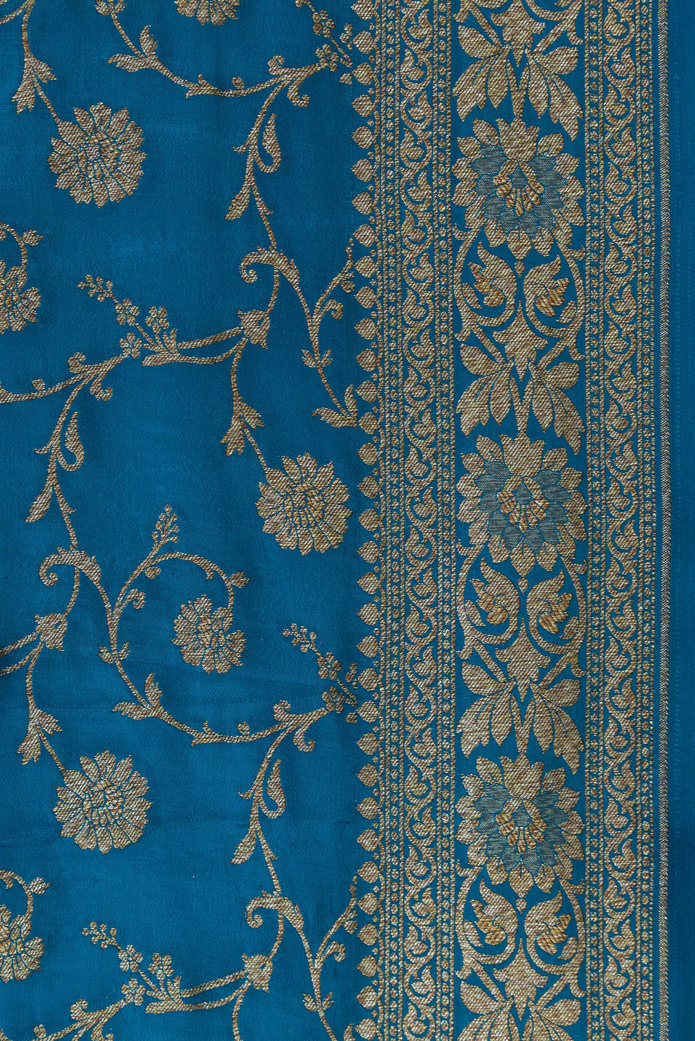 Sky Blue Banarasi Georgette Saree - Image 3
