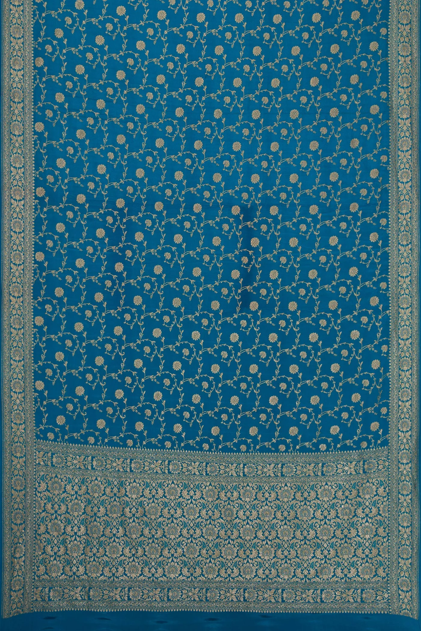 Sky Blue Banarasi Georgette Saree - Image 6