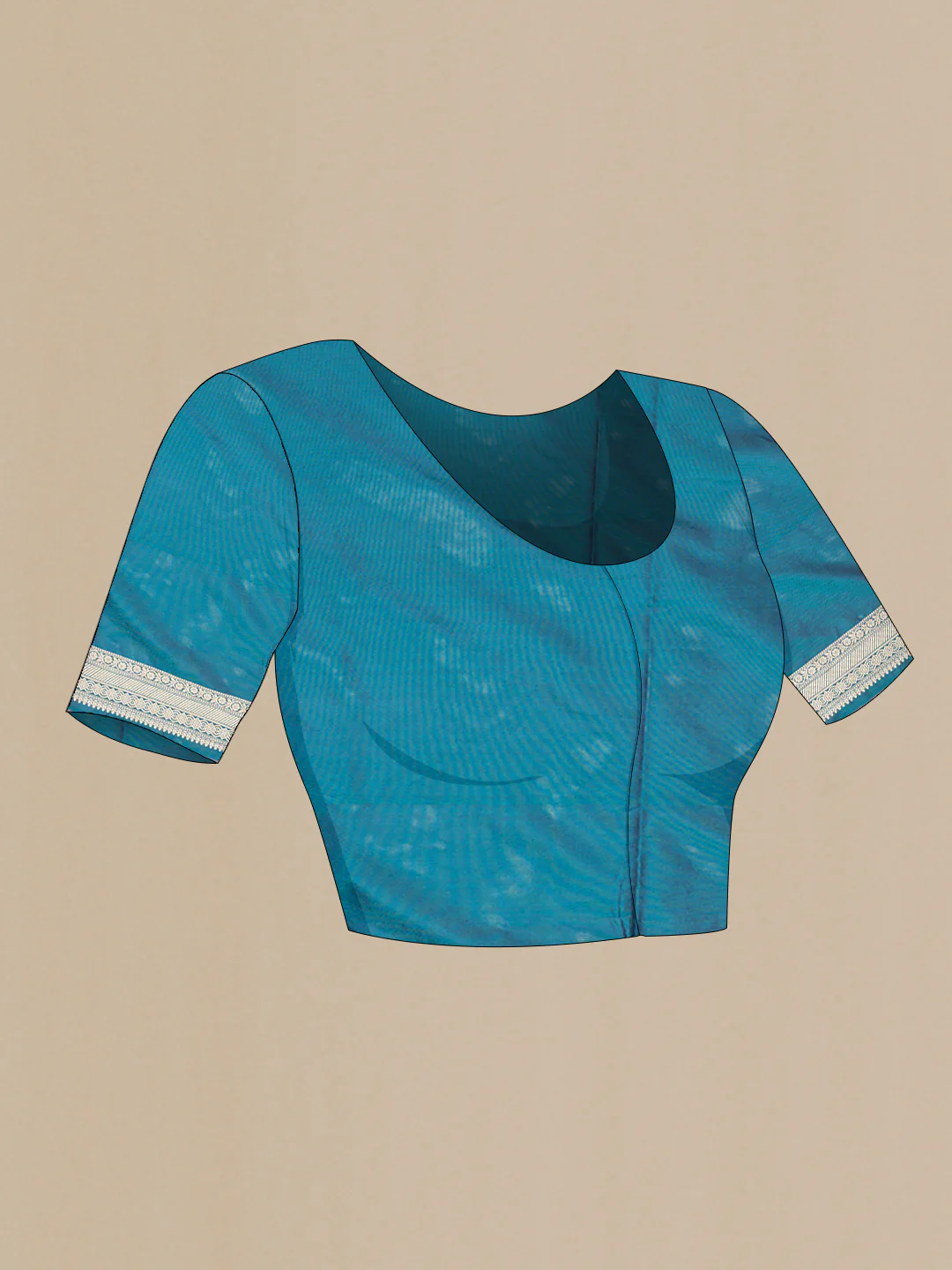 Peacock Blue Banarasi Silk Saree - Image 5