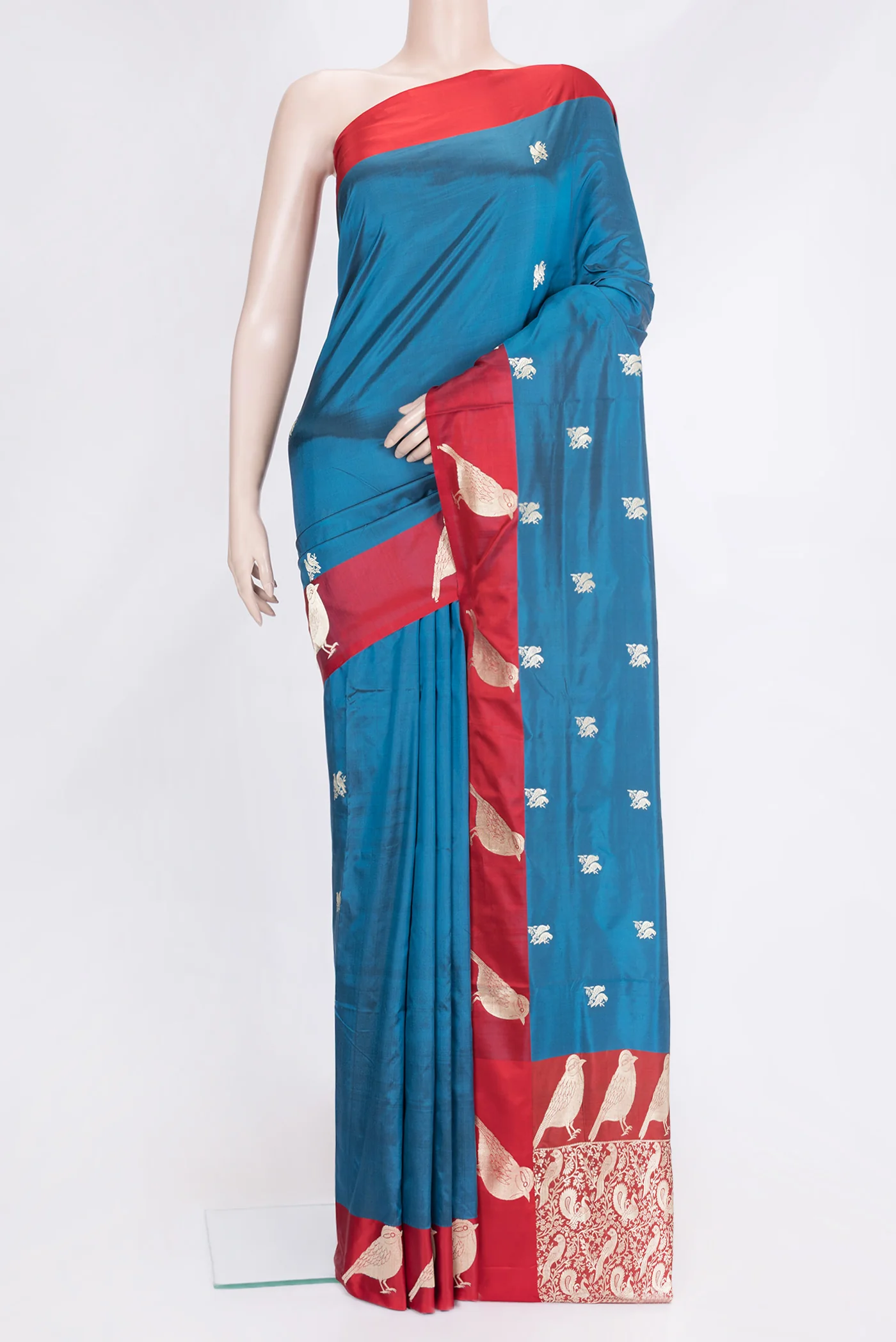 Blue Banarasi Katan Silk Saree