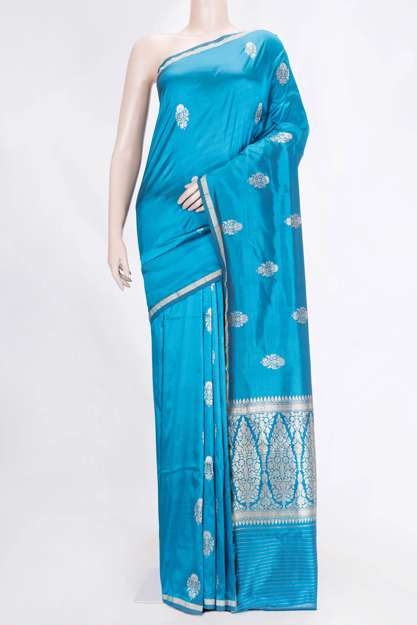 Blue Banarasi Katan Silk Saree