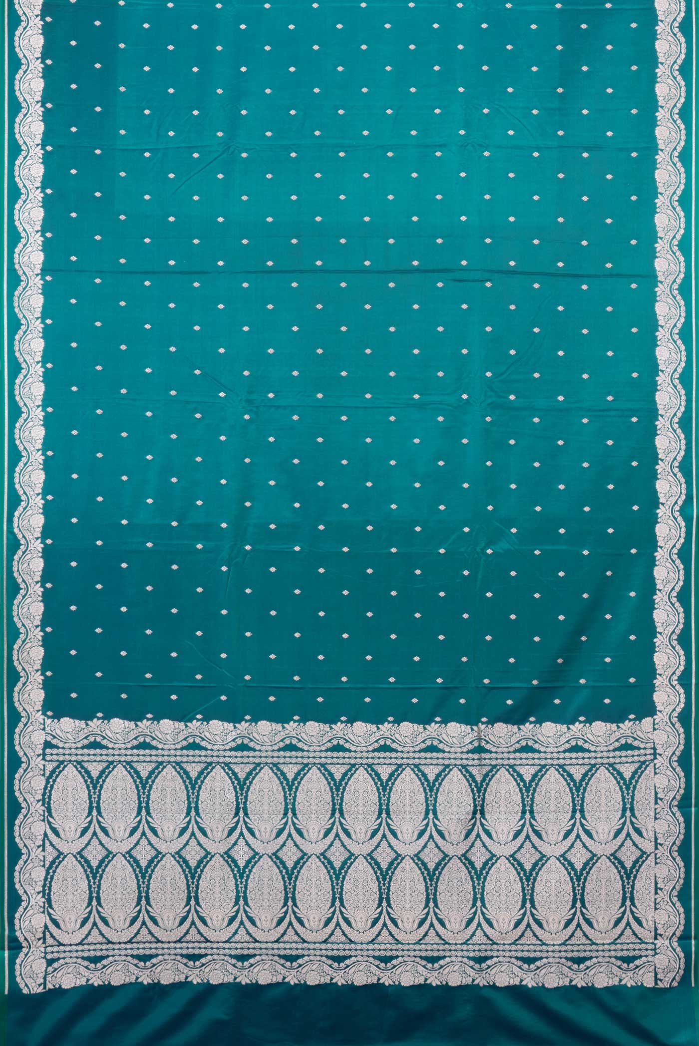 Peacock Blue Blended Banarasi Silk Saree - Image 3