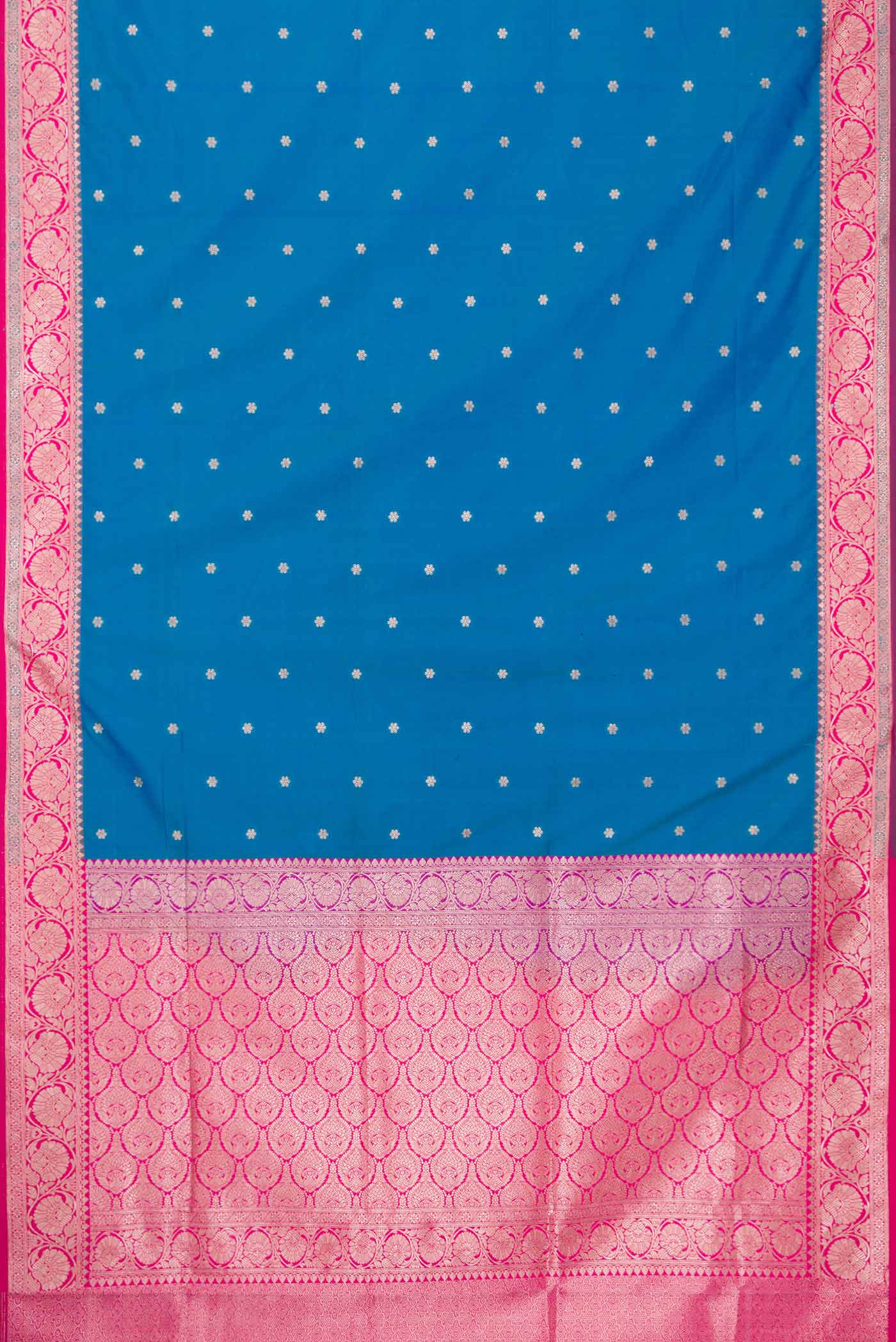 Peacock Blue Blended Banarasi Silk Saree - Image 3