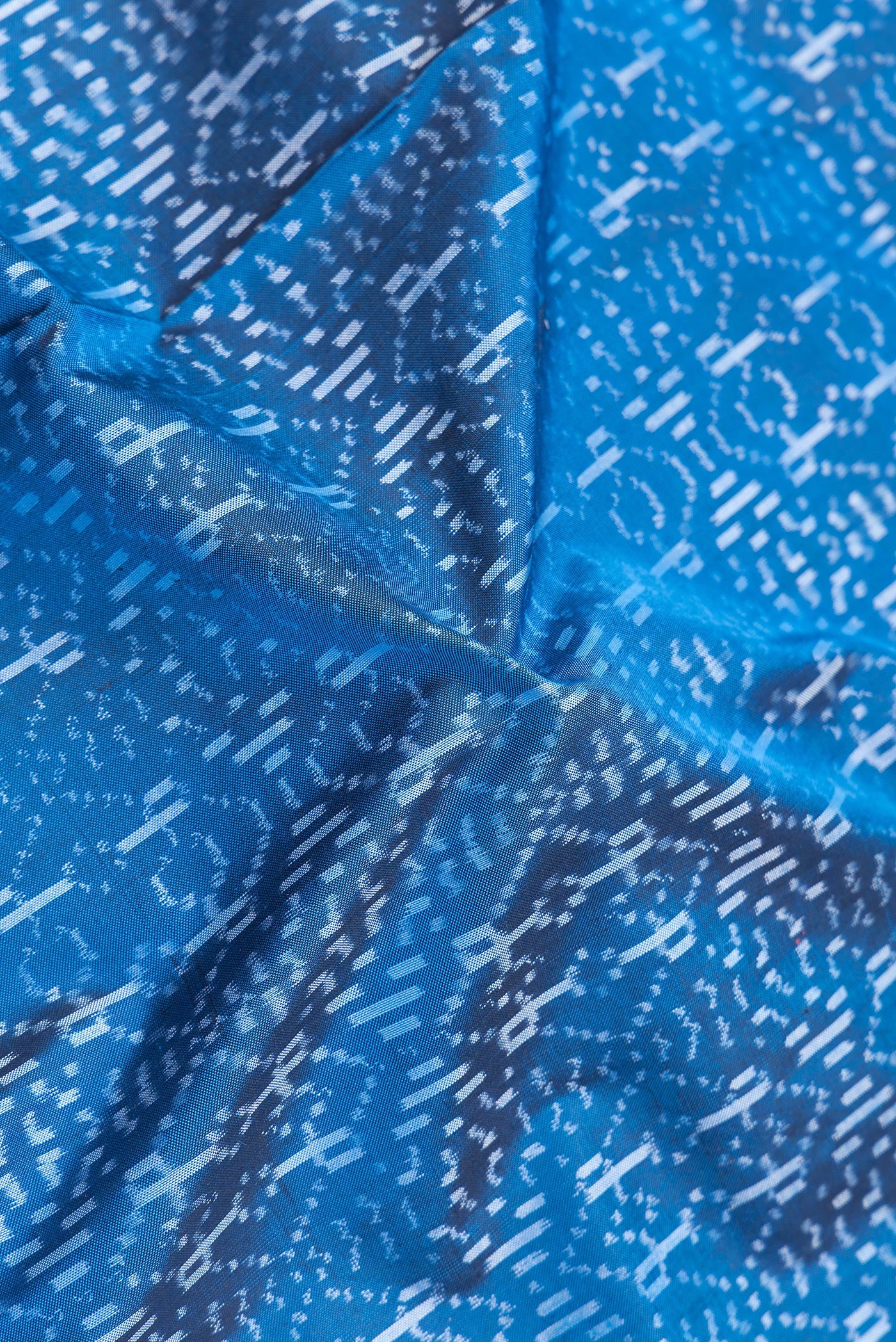 Peacock Blue Pochampally Silk Saree - Image 2