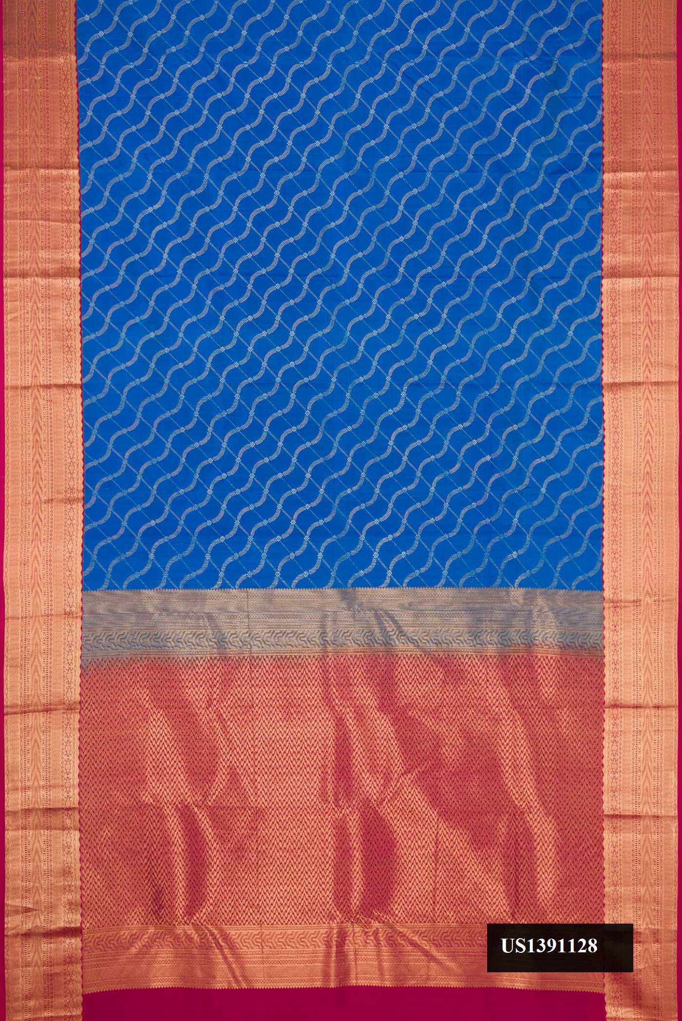 Peacock Blue Dual Tone Kanchipuram Silk Saree