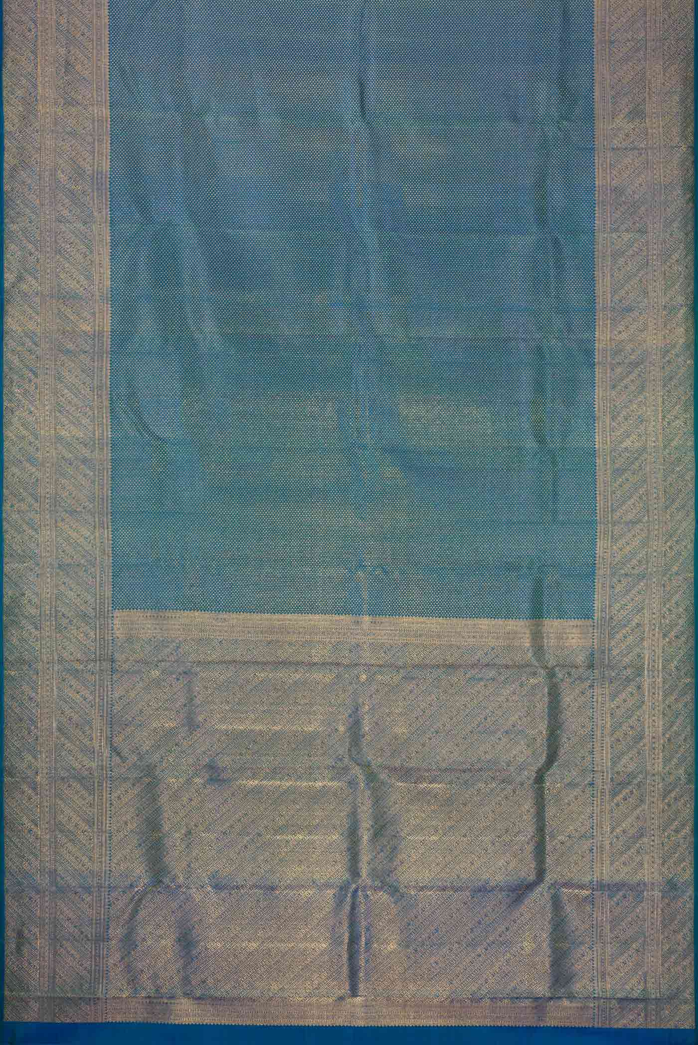 Blue Kanchipuram Silk Saree - Image 6