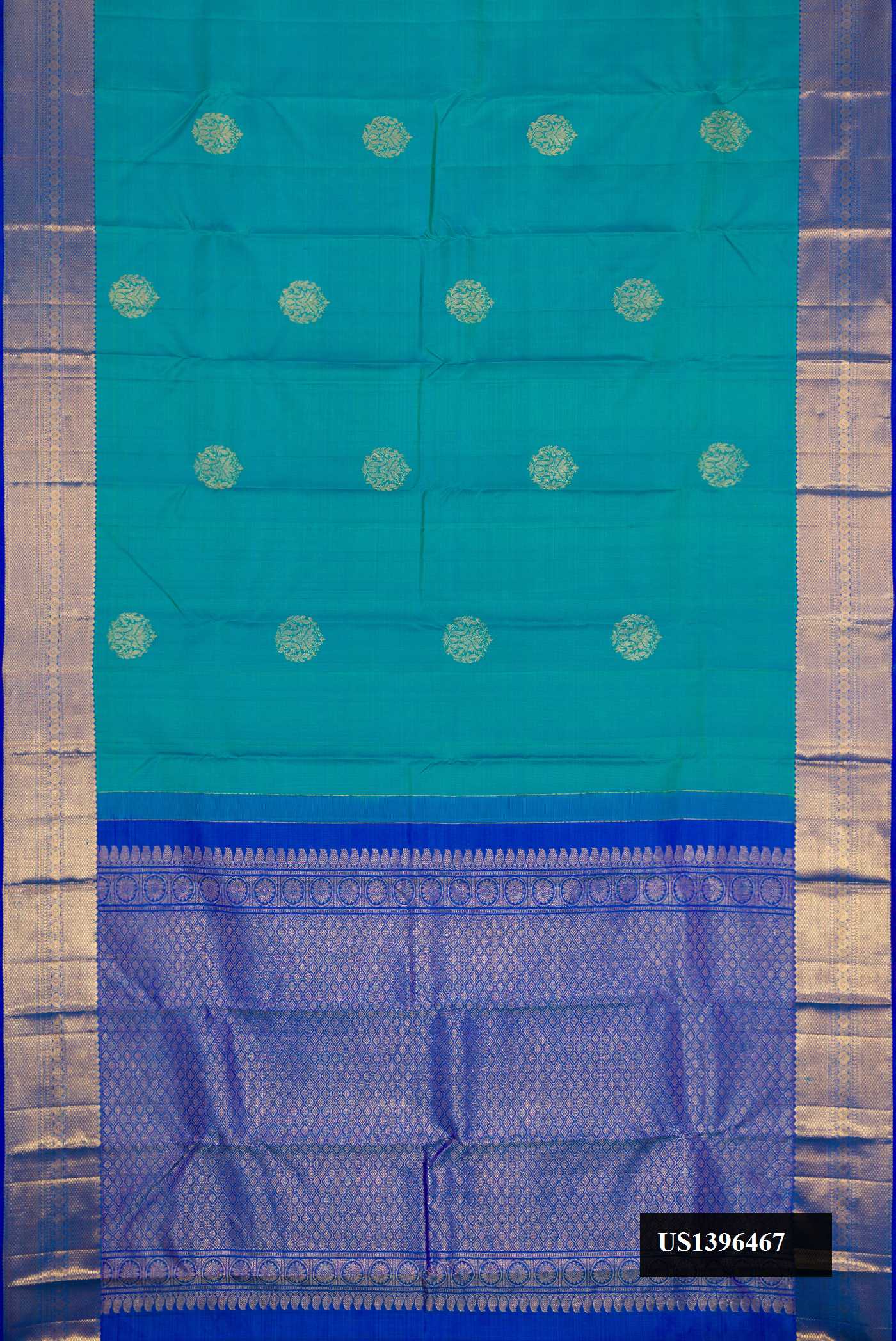 Peacock Blue Dual Tone Kanchipuram Silk Saree