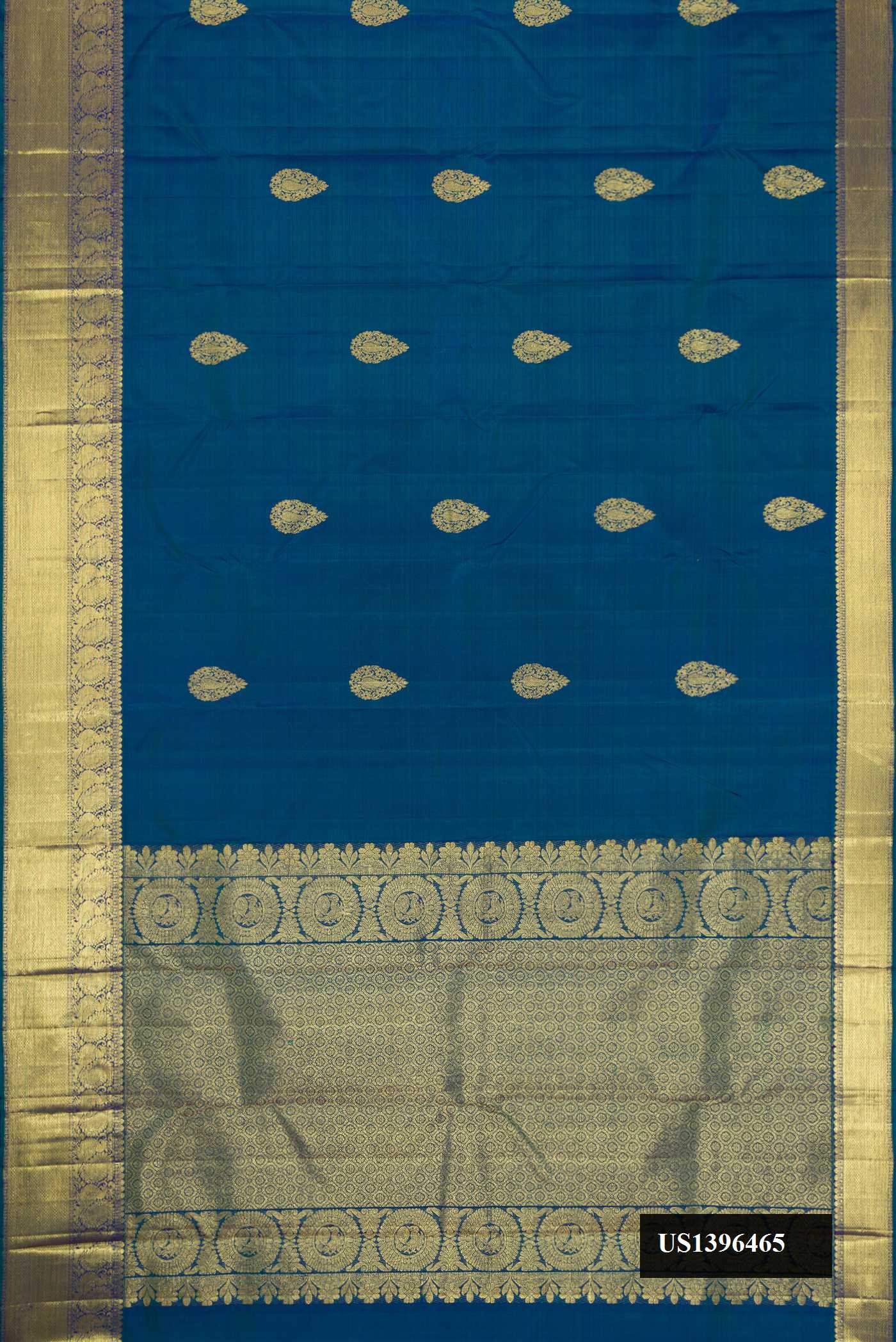 Peacock Blue Dual Tone Kanchipuram Silk Saree