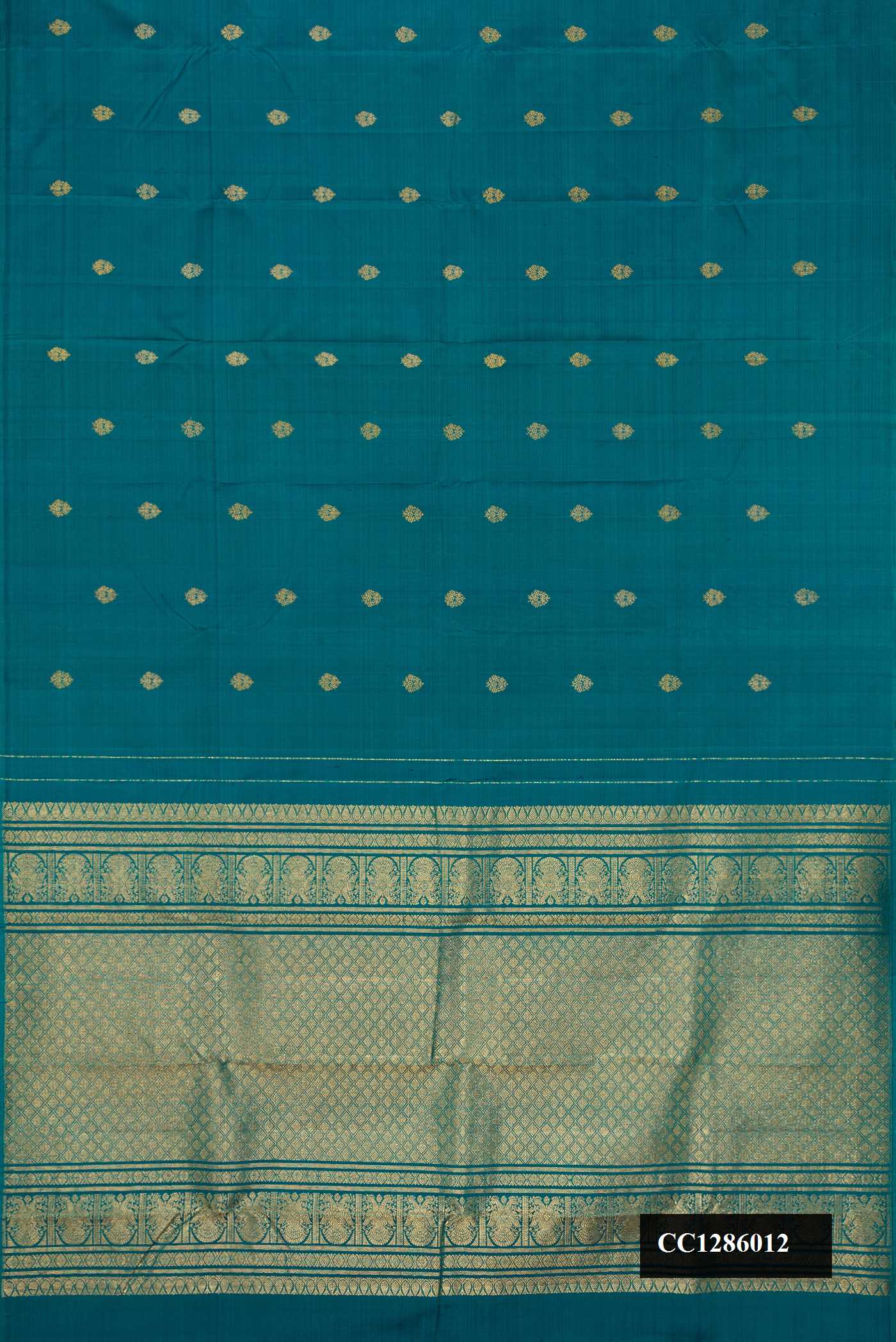 Peacock Blue Dual Tone Kanchipuram Silk Saree