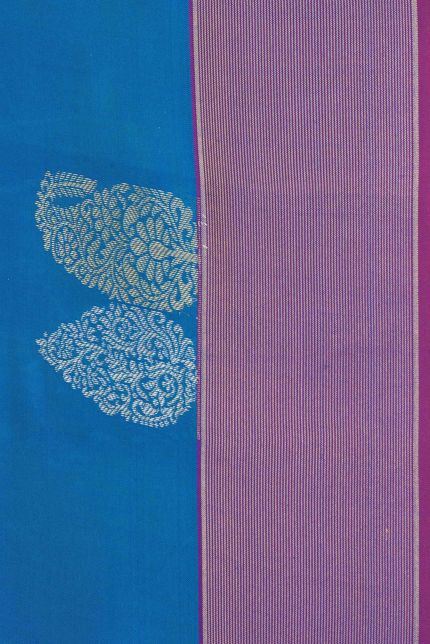 Blue Kanchipuram Silk Saree - Image 3