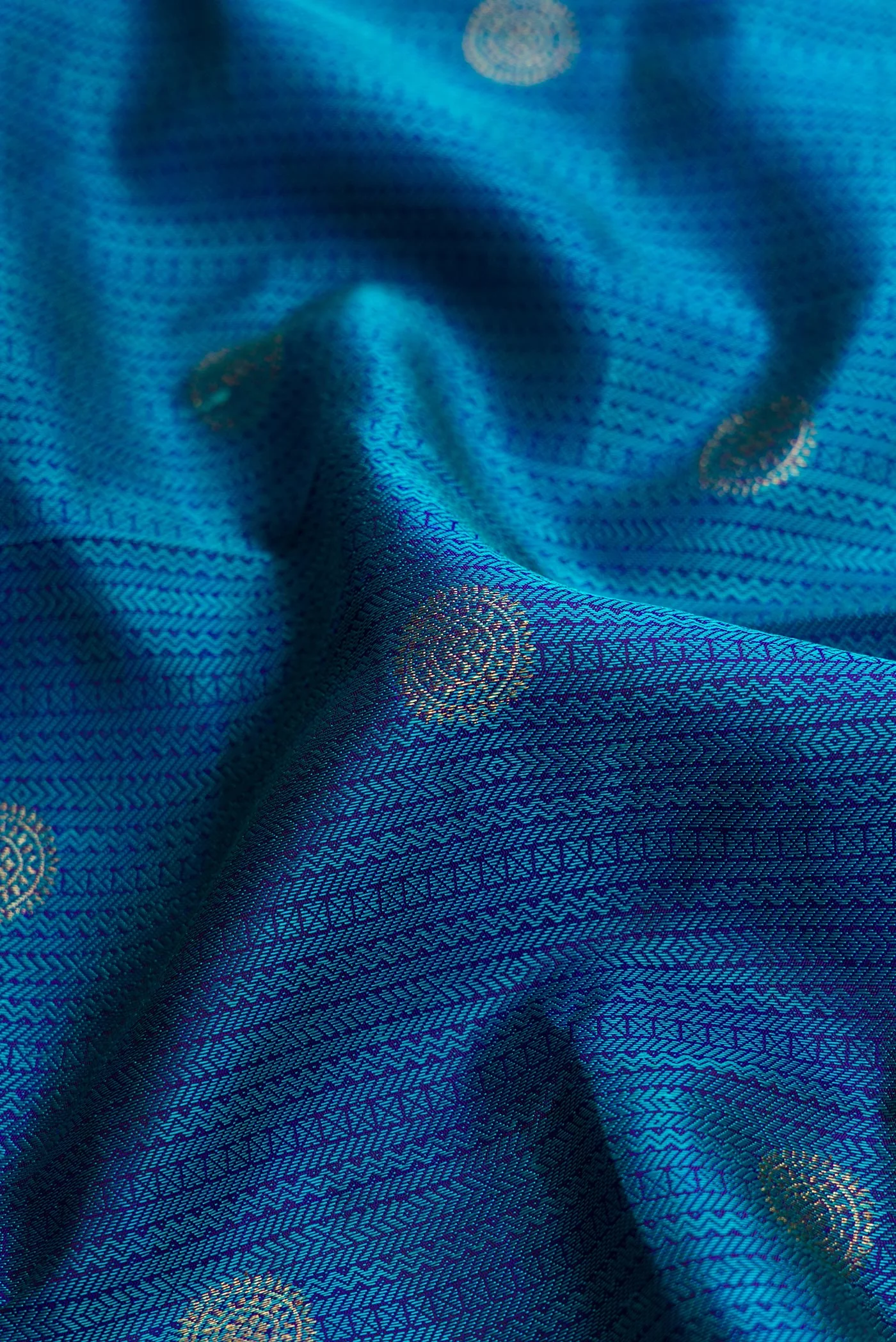 Blue Kanchipuram Silk Saree - Image 2