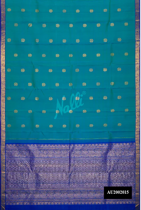 Peacock Blue Dual Tone Kanchipuram Silk Saree