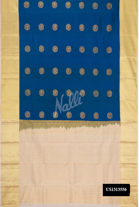 Peacock Blue Dual Tone Kanchipuram Silk Saree