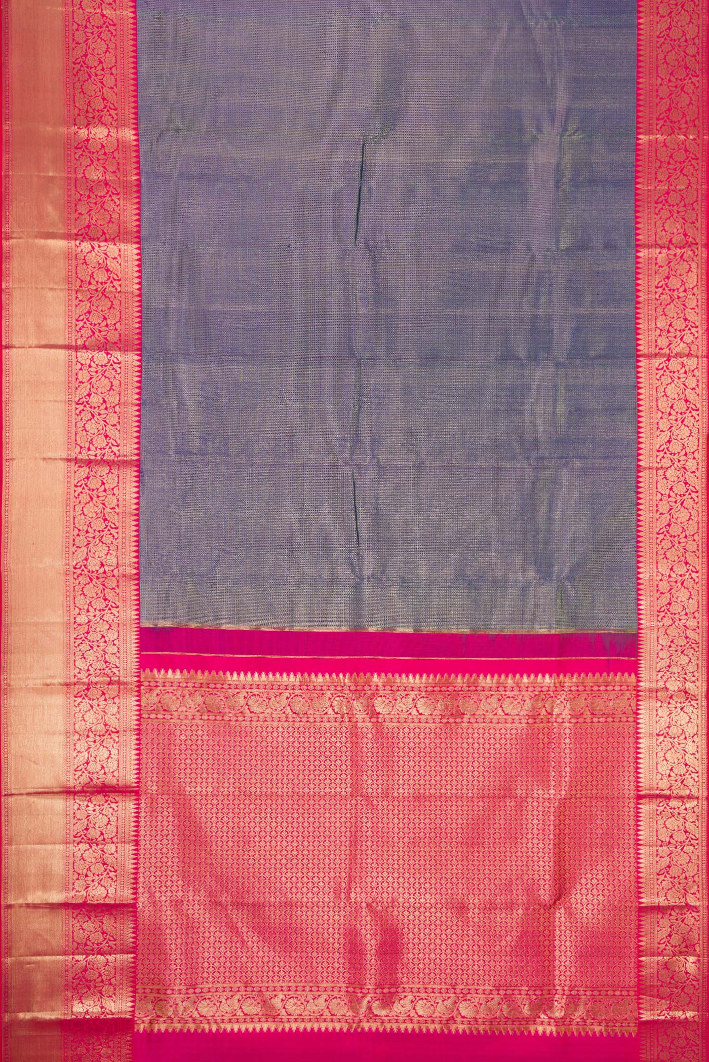 Blue Dual Tone Kanjivaram Silk Saree - Image 6