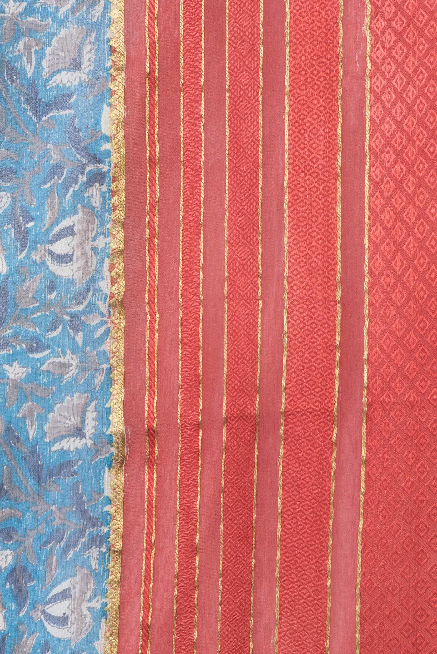 Blue Mysore Chiffon Saree - Image 3