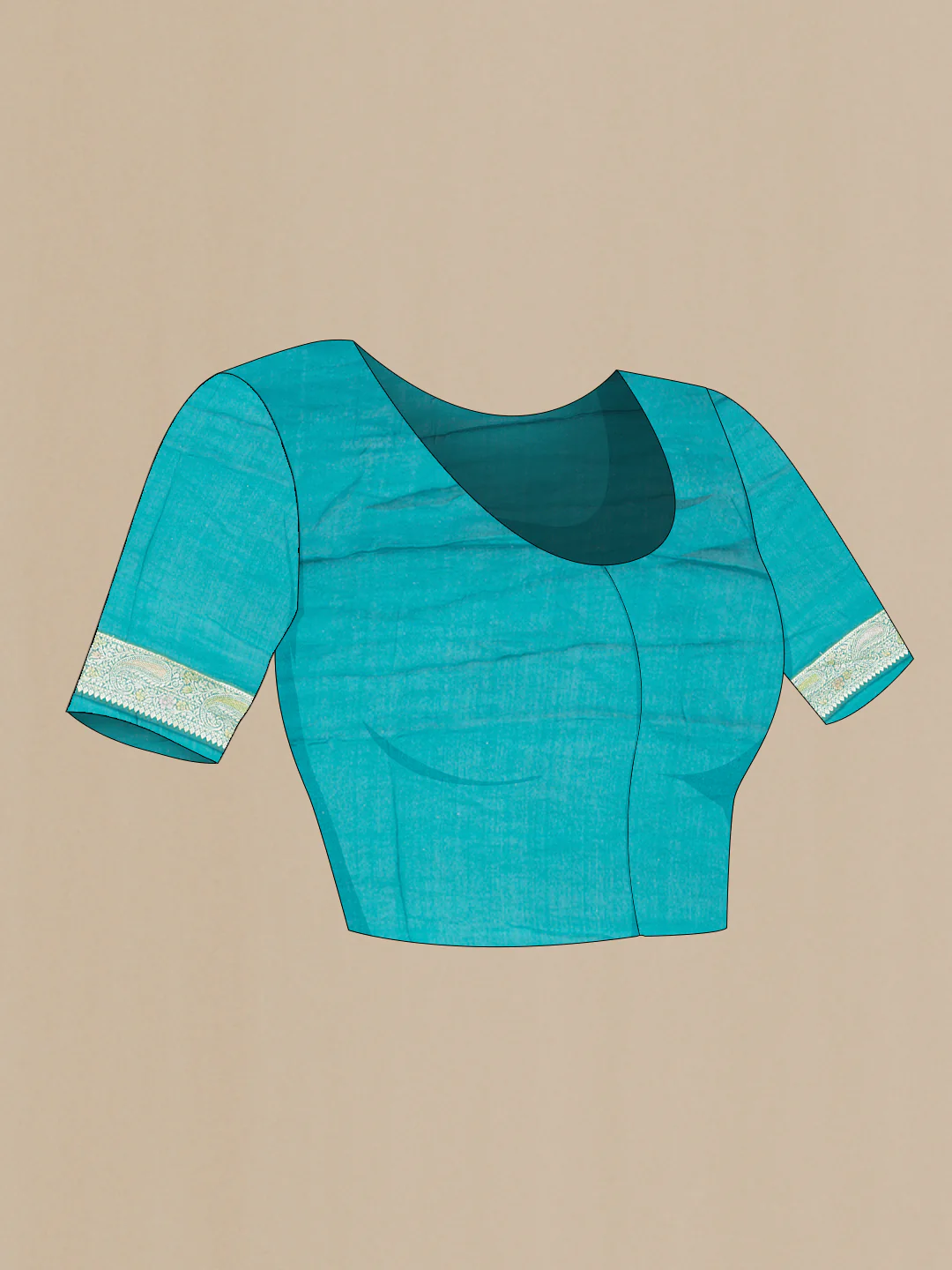Teal Banarasi Georgette Saree - Image 4