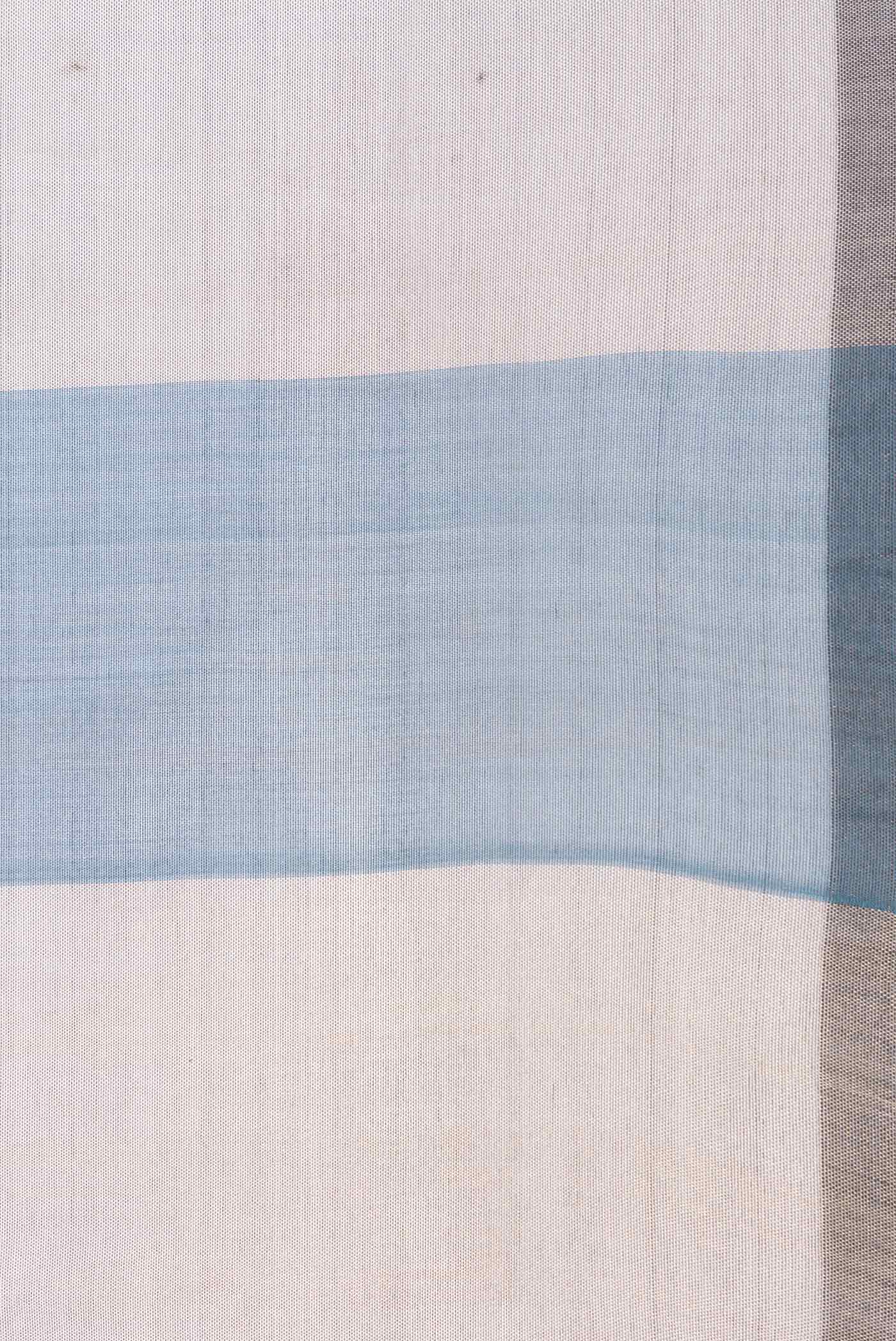 Peacock Blue Dual Tone Organza Silk Saree - Image 3