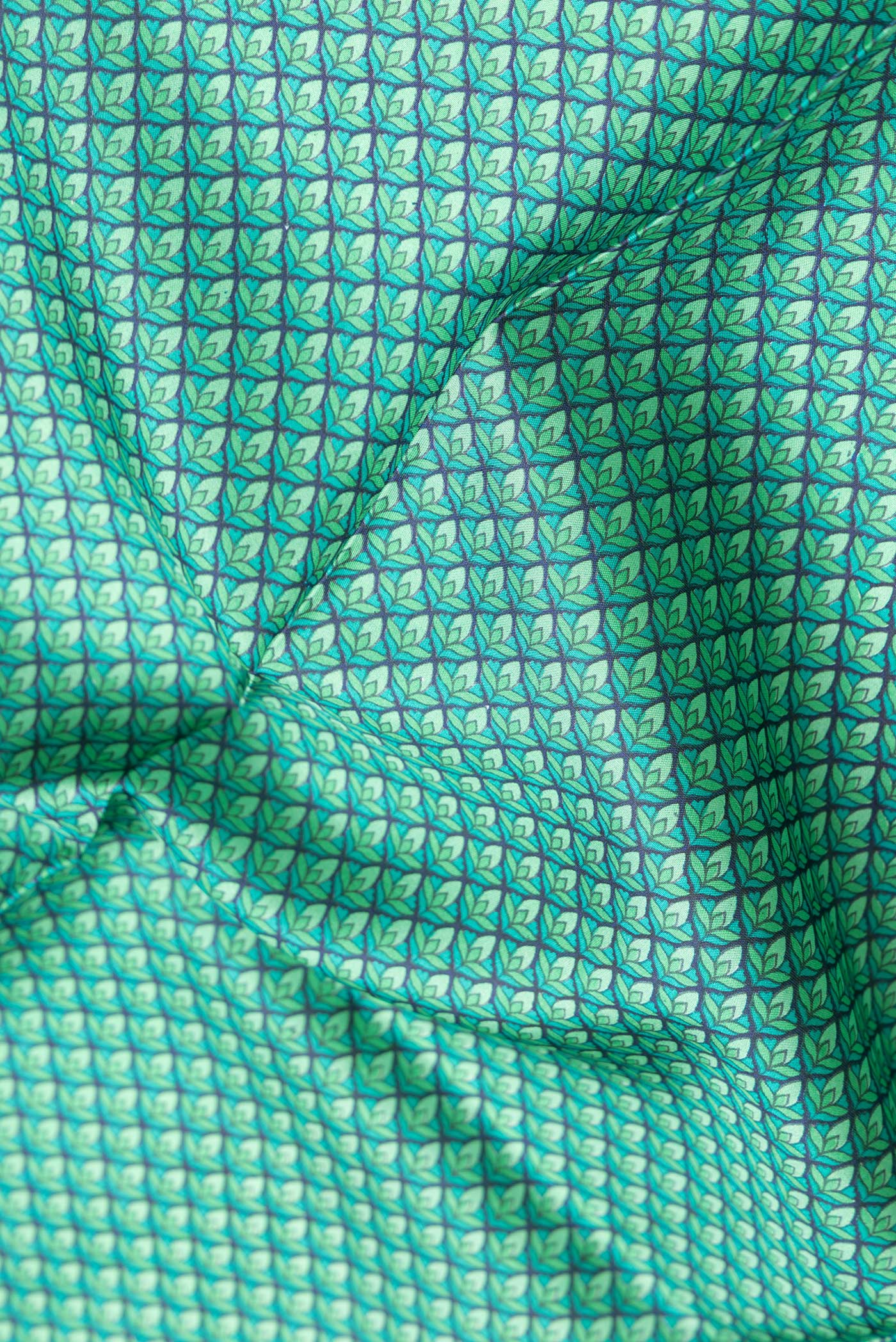 Green Printed Silk Saree - Image 2