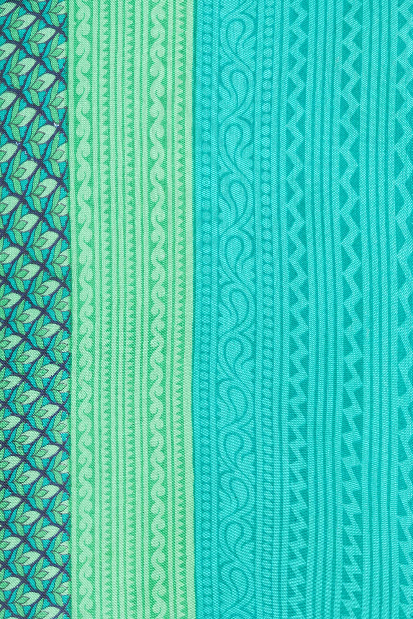 Green Printed Silk Saree - Image 3