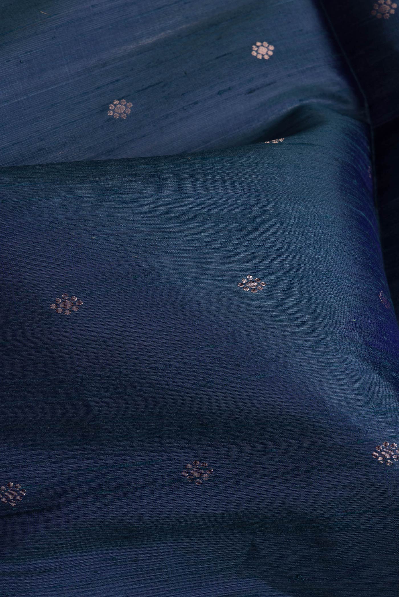 Dark Blue Raw Silk Saree - Image 2