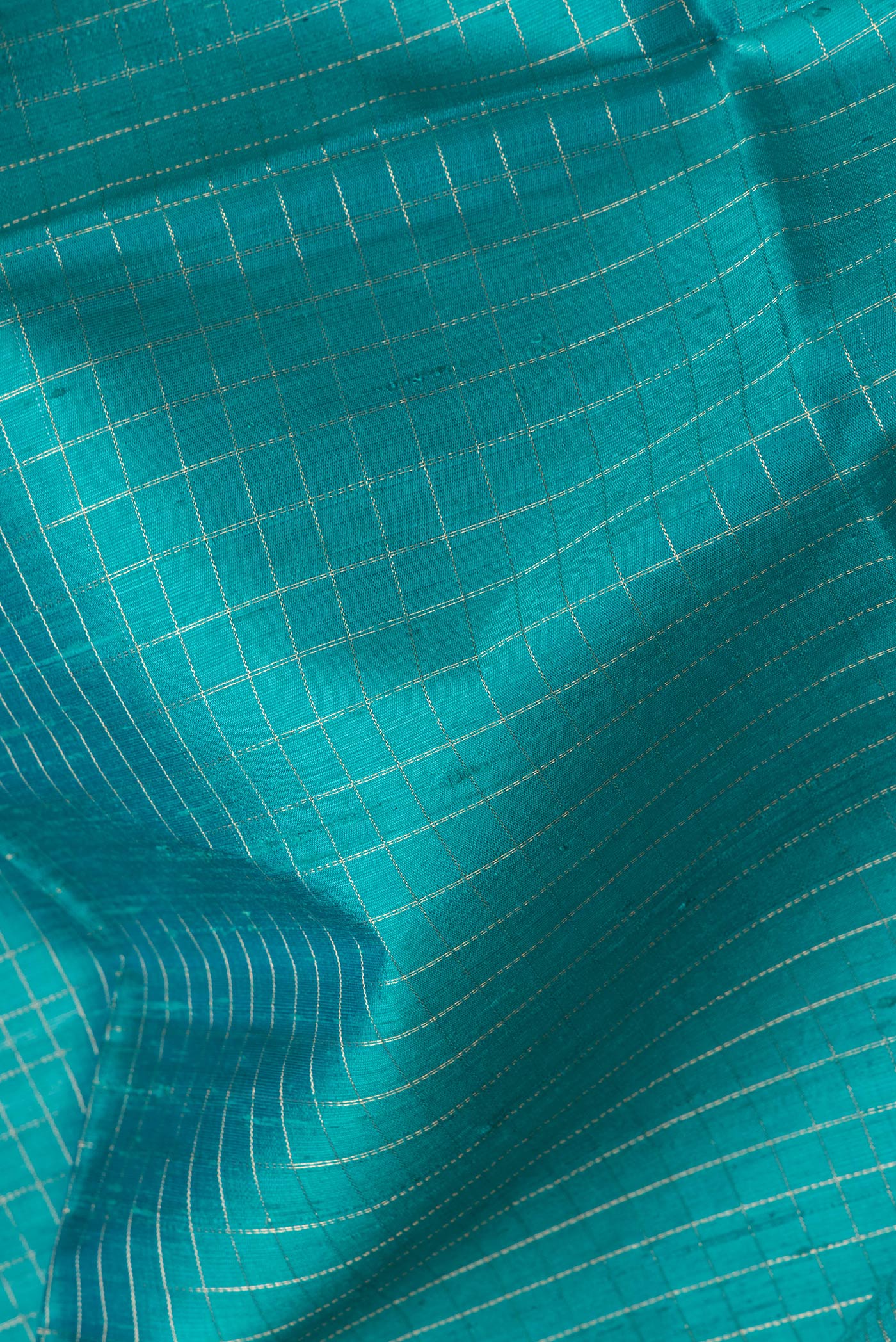 Peacock Blue Raw Silk Saree - Image 2