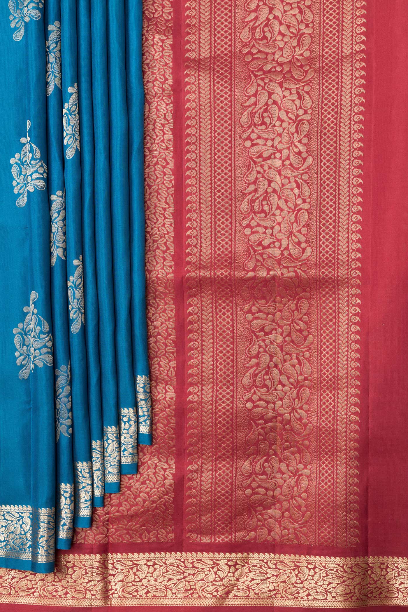 Blue Soft Silk Saree - Image 4