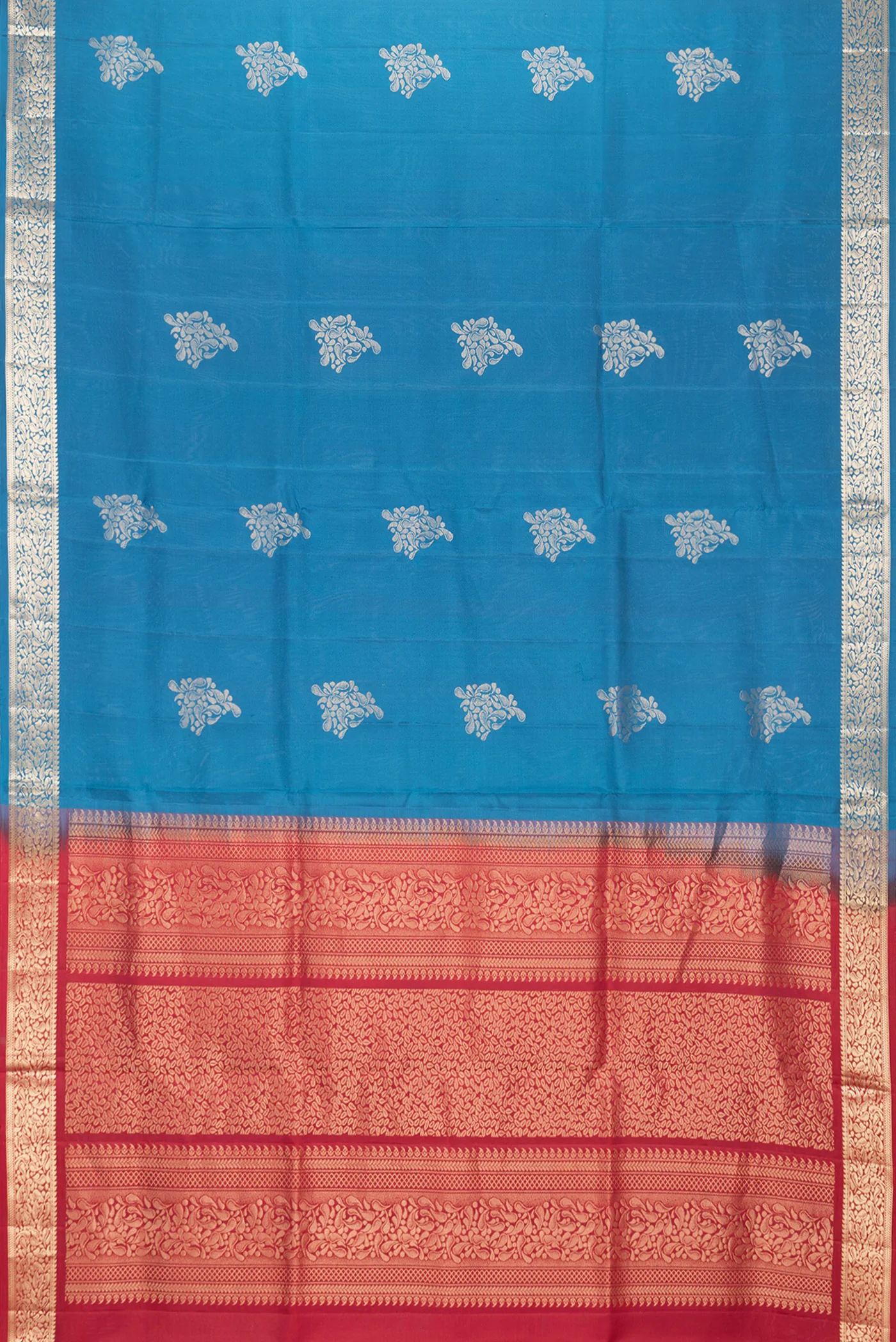 Blue Soft Silk Saree - Image 6