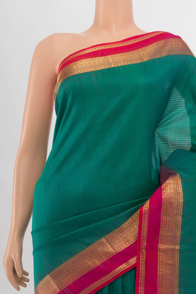 Teal Kanchipuram Silk Saree - Image 2