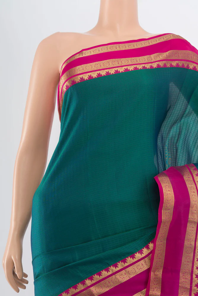 Blue Kanchipuram Silk Saree - Image 2