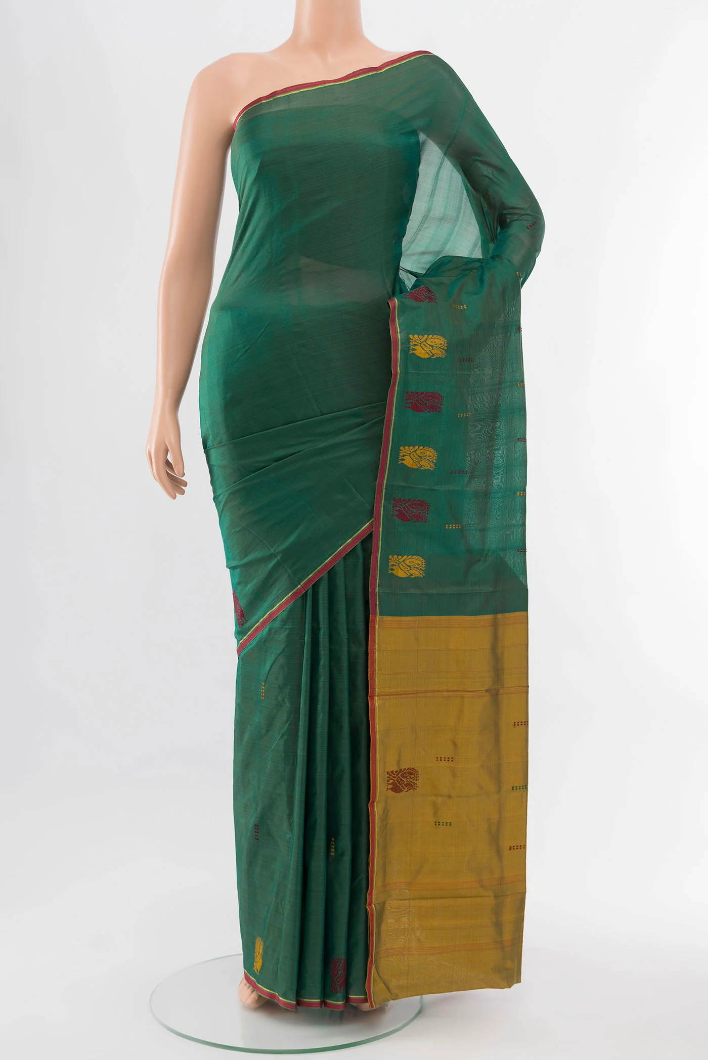 Peacock Blue Kanchipuram Silk Saree