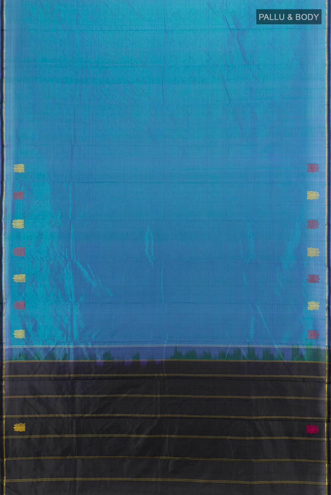 Peacock Blue Kanchipuram Silk Saree - Image 5