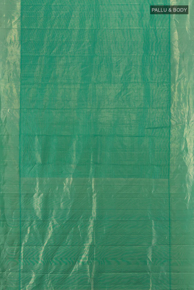 Turquoise Kanchipuram Silk Saree - Image 5