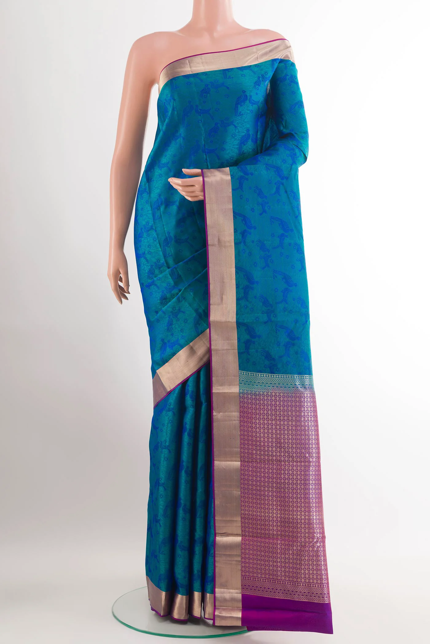 Blue Kanchipuram Silk Saree